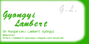 gyongyi lambert business card