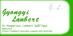 gyongyi lambert business card